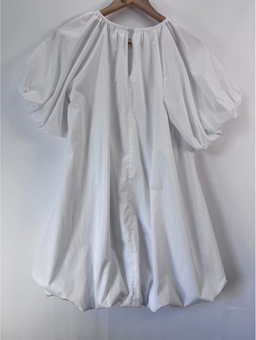 ASOS Design White Bubble Hem Mini Dress Puff Sleeve Babydoll Coquette Womens 8 - Picture 3 of 9